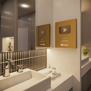 trophée youtube, awardly, trophée youtube personnalisable, cadre, decoration d'interieur, cadre personnalisable